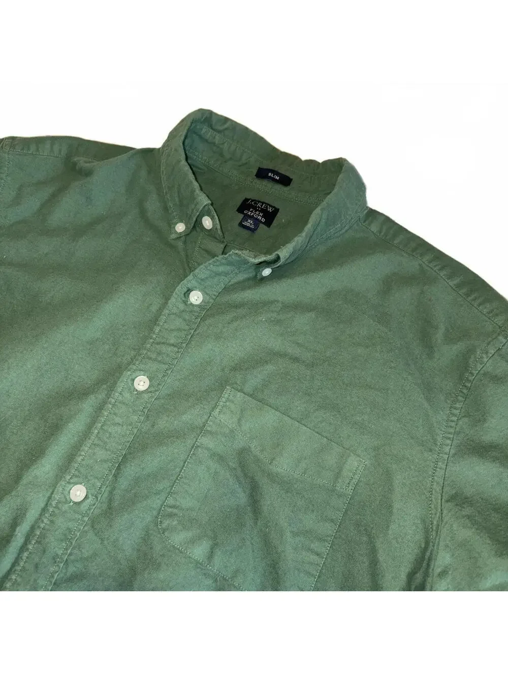 J.Crew Slim Fit Flex Oxford $70 Green Button-Up ShirtMens XL Formal / Casual
